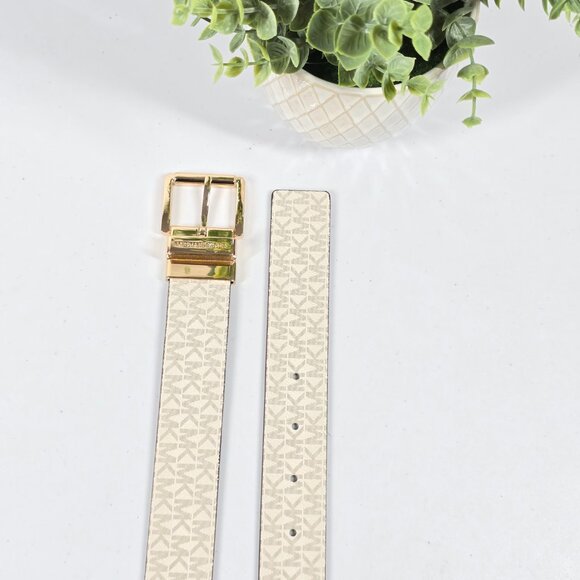 NWT MICHAEL Michael Kors Reversible Belt Vanilla Cream L - Picture 5 of 7
